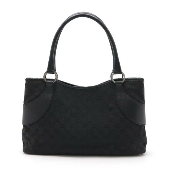 Gucci GG Canvas Leather Tote Bag Black - Picture 1 of 9